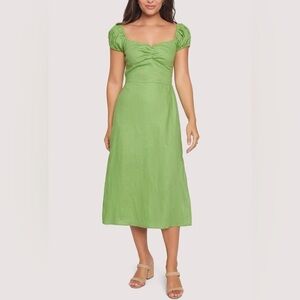 Lost+Wander Elia MIDI Dress size LG color Garden- Green New with Tags feminine